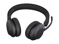 JABRA Evolve2 65 MS Stereo Headset on-ear Bluetooth wireless USB-A noise isolating black Certified for Microsoft Teams