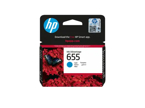 HP 655 ink cartridge cyan standard capacity 600 pages 1-pack