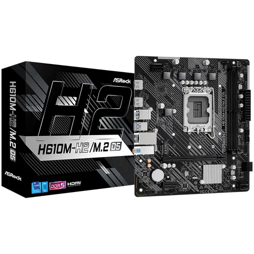 Дънна платка ASRock H610M-H2/M.2, DDR5, mATX Дънна платка ASRock H610M-H2/M.2, DDR5, mATX