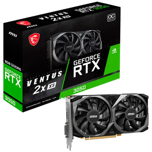 MSI Video Card Nvidia GeForce RTX 3050 VENTUS 2X XS 8G OC, 8GB GDDR6, 128bit, Boost: 1807 MHz, 2560 CUDA Cores, PCIe 4.0, 1x DP 1.4a, 1xHDMI 2.1a, 1xDL-DVI-D, RAY TRACING, Dual Fan, 500W, 3Y MSI Video Card Nvidia GeForce RTX 3050 VENTUS 2X XS 8G OC, 8GB GDDR6, 128bit, Boost: 1807 MHz, 2560 CUDA Cores, PCIe 4.0, 1x DP 1.4a, 1xHDMI 2.1a, 1xDL-DVI-D, RAY TRACING, Dual Fan, 500W, 3Y