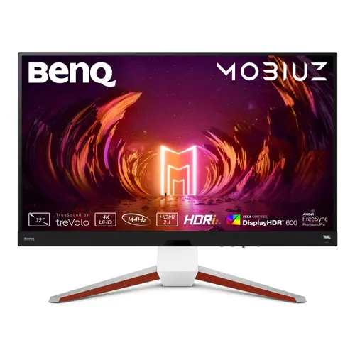 Монитор, BenQ MOBIUZ EX3210U 31.5" IPS, 1ms, 144Hz, 3840x2160 4K, 98% P3, 99% AdobeRGB, HDR 600, HDRi, 1000:1, HDRi, B.I.+,LBL, Black eQualizer , 300 cd/m2, HDMI 2.1 x2, DP, USB 3.0Hub, treVolo 2Wx2+5W woofer, HAdj.100mm, Tilt -5 - 15, Swivel 15/15, White