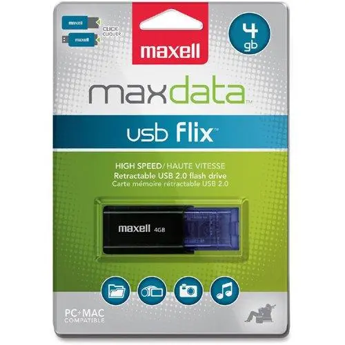 USB памет MAXELL FLIX, USB 2.0, 4GB, Черна USB памет MAXELL FLIX, USB 2.0, 4GB, Черна