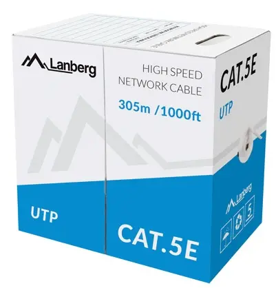 Кабел, Lanberg LAN cable UTP CAT.5E 305m solid CCA, grey Кабел, Lanberg LAN cable UTP CAT.5E 305m solid CCA, grey