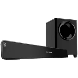 FENDA F&D HT-388D 2.1 Wireless Soundbar with Subwoofer, 120W RMS (20Wx2+80W), Full-range speaker: 52x92mm + 8'' Subwoofer, BT 5.3/Optical/AUX/HDMI/USB/LED Display/Remote Control/Wooden/Black, EANs soundbar: 6924053407224, subwoofer: 6924053407231