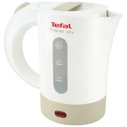 Електрическа кана, Tefal KO120130 TRAVEL CITY2 0.5L white & grey, 2 cups, travel bag, spoon