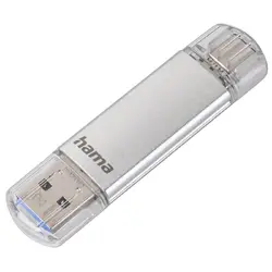 USB памет HAMA Тип USB-C/USB-A 3.0 Laeta, 32GB, 40 MB/s, silver