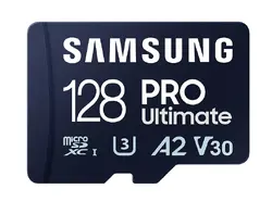 Памет, Samsung 128GB micro SD Card PRO Ultimate with Adapter , UHS-I, Read 200MB/s - Write 130MB/s, U3, V30, A2