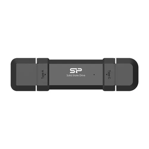 Silicon Power 250GB DS72 Dual USB-C/USB 3.2 Gen 2, Portable External SSD, Steam Deck and iPhone 15 Pro, R/W: up to 1050MB/s; 850MB/s, Black