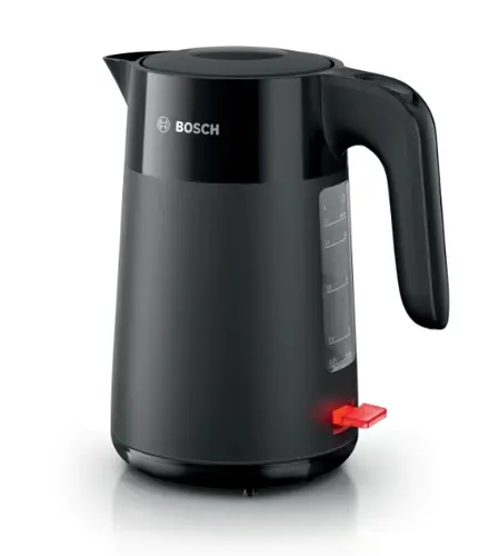 Електрическа кана, Bosch TWK2M163, MyMoment Plastic Kettle, 2400 W, 1.7 l, Cup indicator, Limescale filter, Triple safety function, Black