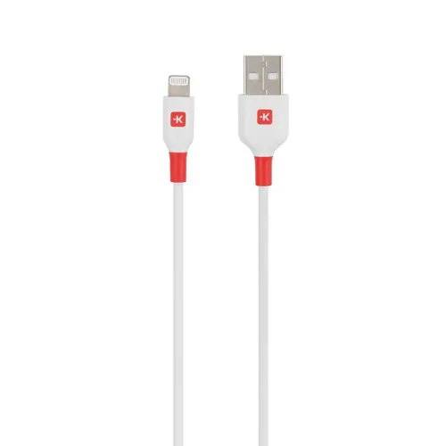 Кабел Skross, Lightning - USB-A 2.0 мъжко, 2.0 м, Бял