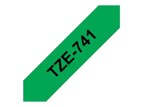 Консуматив, Brother TZe-741 Tape Black on Green, Laminated, 18mm, 8 m - Eco