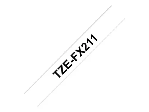 Консуматив, Brother TZe-FX211 Tape, Black on White, Flexible, 6mm, 8m