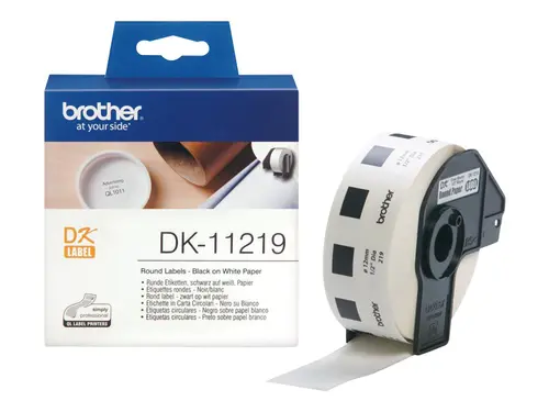 Консуматив, Brother DK-11219 Round Paper 1/2" label 12mm x 12mm x 1200 (Black on White) Консуматив, Brother DK-11219 Round Paper 1/2" label 12mm x 12mm x 1200 (Black on White)