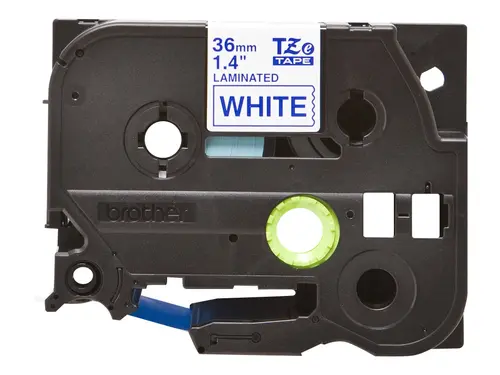 TZ Tape  36mm BLUE ON WHITE