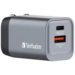 Зарядно устройство, Verbatim GNC-35 GaN Charger 2 Port 35W USB A/C (EU/UK/US)