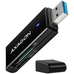 Axagon Slim super-speed USB 3.2 Gen 1 card reader with a direct USB-A connector.