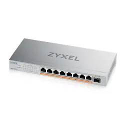 Комутатор, ZyXEL XMG-108 8 Ports 2,5G + 1 SFP+, 8 ports 100W total PoE++ Desktop MultiGig unmanaged Switch