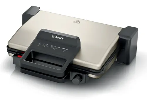 Контактен грил, Bosch TCG3302, Contact grill 3 in 1, 2000 W,  Removable aluminum grill plates with non-stick ceramic coating, silver