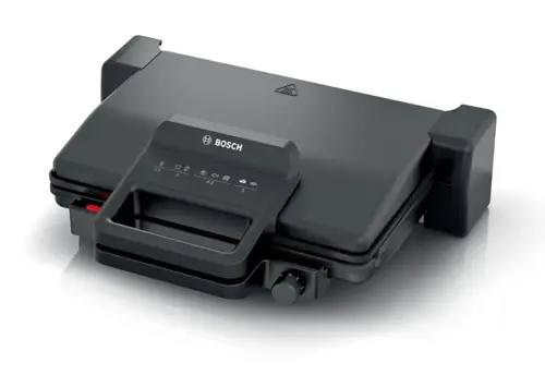 Контактен грил, Bosch TCG3323, Contact grill 3 in 1, 2000 W,  Removable aluminum grill plates with non-stick ceramic coating, black