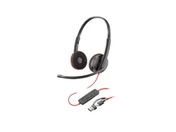 HP Poly Blackwire 3220 Stereo USB-C Headset +USB-C/A Adapter Bulk