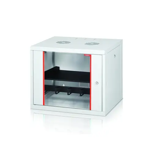 Комуникационен шкаф, Formrack 19" Wall Mounted rack 7U 555/450mm, removable locking sides, height: 371mm, loading capacity: 100kg., tempered glass door, 19" front rails (back rails optionable)