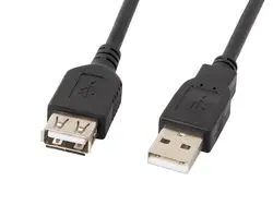 Кабел, Lanberg extension cable USB 2.0 AM-AF, 1.8m, black