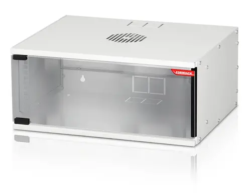 Комуникационен шкаф, Formrack 19" Wall Mounted rack 4U SOHO 512/400mm, height: 225mm, loading capacity: 50kg., tempered glass door, 19" front rails