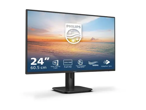 Монитор, Philips 24E1N1100A, 23.8" IPS WLED, 1920x1080@100Hz, 4ms GtG, 1ms MPRT, 250cd m/2, 1300:1, Mega Infinity DCR, Adaptive Sync, FlickerFree, Low Blue Mode, 2Wx2, Tilt, D-SUB, HDMI
