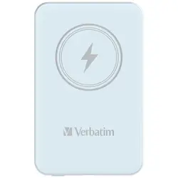 Външна батерия, Verbatim MCP-5BE Power Pack 5000 mAh with UBS-C PD 20W / Magnetic Wireless Charging 15W Blue