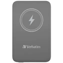 Външна батерия, Verbatim MCP-10GY Power Pack 10000 mAh with UBS-C PD 20W / Magnetic Wireless Charging 15W Grey