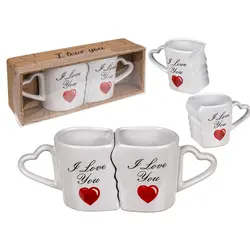 Комплект керамичини чаши I love you