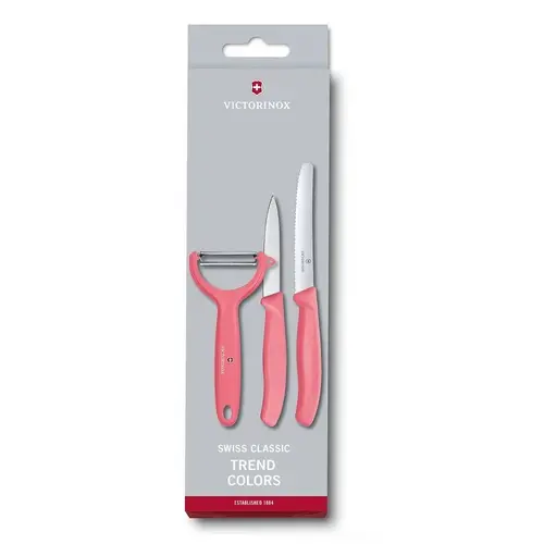 Комплект Victorinox Swiss Classic Trend Colors, два ножа и белачка, розов