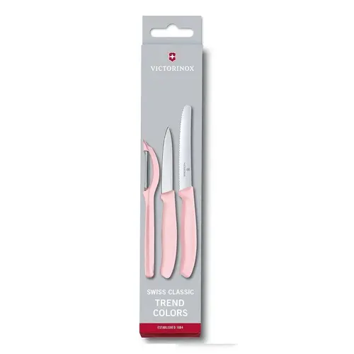 Комплект Victorinox Swiss Classic Trend Colors, два ножа и белачка, светлорозов