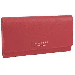 Дамски кожен портфейл Bugatti Linda 16CC, eстествена кожа, червен