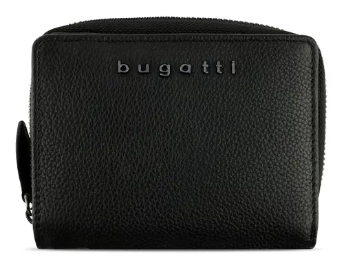 Дамски кожен портфейл Bugatti Bella Ladies Zip Wallet, RFID защита, черен