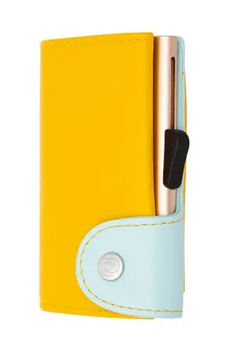 Картодържател C-SECURE с портфейл и монетник, Saffron/ Aqua / Champagne gold cardholder