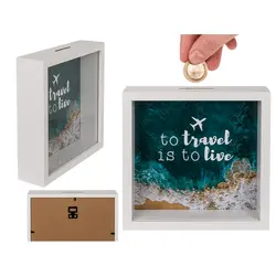 Дървена касичка “To travel is to live“
