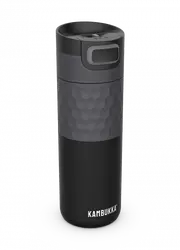 Термочаша ​от неръждаема стомана Kambukka Etna Grip с термокапак 3 в 1 Snapclean®, 500 мл, Black Steel