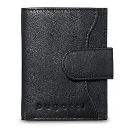 Кожен калъф за кредитни карти Bugatti Secure Smart RFID, черен