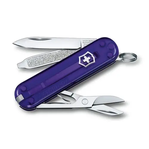 Швейцарски джобен нож Victorinox Classic SD Transparent Persian Indigo