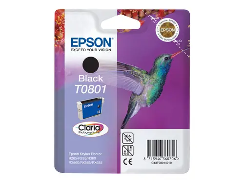ГЛАВА ЗА EPSON STYLUS PHOTO R 265/360/RX 560/585/685/P 50/PX 650/660/700/710/720/800/810 - Black - T0801BK - G&G -  330 pages / 8 ml