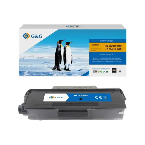 КАСЕТА ЗА BROTHER HL 5340D/5350DN/5370DW/5380DN/DCP 8070/8085/8370/MFC 8380/8880/8890 - TN3280 (TN-3280) - Black - PN NT-CB650/NT-P0650/NT-PB650 - G&G 