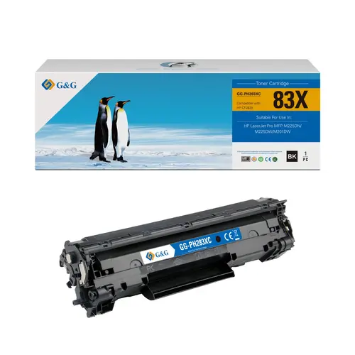 УНИВЕРСАЛНА КАСЕТА ЗА HP Laserjet Pro M125/М127/M201/M225/CANON Image Class MF 229dw/226dn/216n/224dw/222dw/217w/211/212w/227dw - Black - /83X/ -  /83A/ - CF283X/CF283A/CRG737 (CRG-737) - PN NT-PH283XCU - G&G