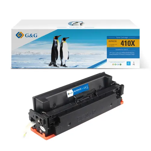 КАСЕТА ЗА HP Color LaserJet Pro M452 series/MFP M477 series - HIGH CAPACITY - /410X/ - CF411X - Cyan - PN NT-PH411XC - G&G