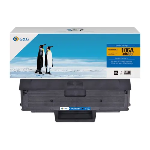 КАСЕТА (JUMBO) ЗА HP Laser MFP 135/137/107 - JUMBO - EXTRA HIGH CAPACITY - WITH CHIP / С ЧИП -  /106A/ - W1106A - Black - PN NT-PH1106LC - G&G