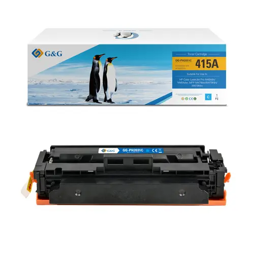 КАСЕТА ЗА HP Color Laserjet PRO M454dn/M454dw/MFP M479dw/M479fdn/M479fdw -  WITH CHIP / С ЧИП - Cyan - /415A/ - W2031A - PN NT-PH2031C - G&G 