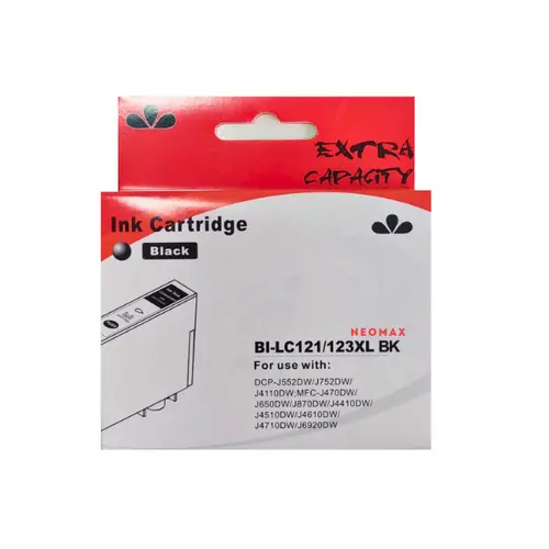 ГЛАВА ЗА BROTHER DCP J132/J152/J552/J752/J4110/MFC J470/J870/J4410/J4510 - Black - LC123BKXL (LC-123BKXL) - PN BI-LC123XLBK - NEOMAX 