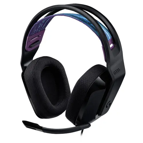 Слушалки, Logitech G335 Gaming Headset, PRO-G 40 mm Drivers, DTS Headphone:X 2.0 Surround, Blue Voice Microphone, 240 g, Black