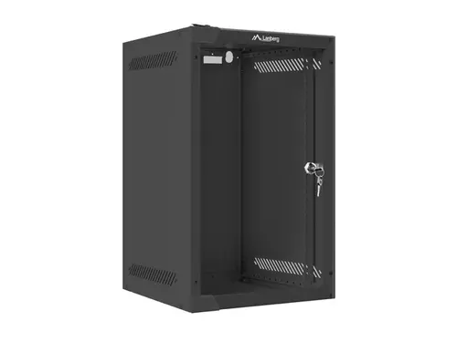 Комуникационен шкаф, Lanberg rack cabinet 10" wall-mount 9U / 280x310 for self-assembly (flat pack), black