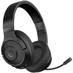 LORGAR Noah 500, Wireless Gaming headset with microphone, JL7006, BT 5.3, battery life up to 58 h (1000mAh), USB (C) charging cable (0.8m), 3.5 mm AUX cable (1.5m), size: 195*185*80mm, 0.24kg, black